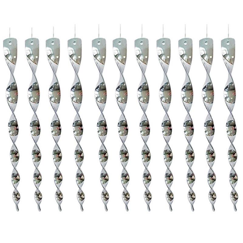 12PCS Bird Repellent Scarer Wind Twisting Scare Rods Reflective Blinder