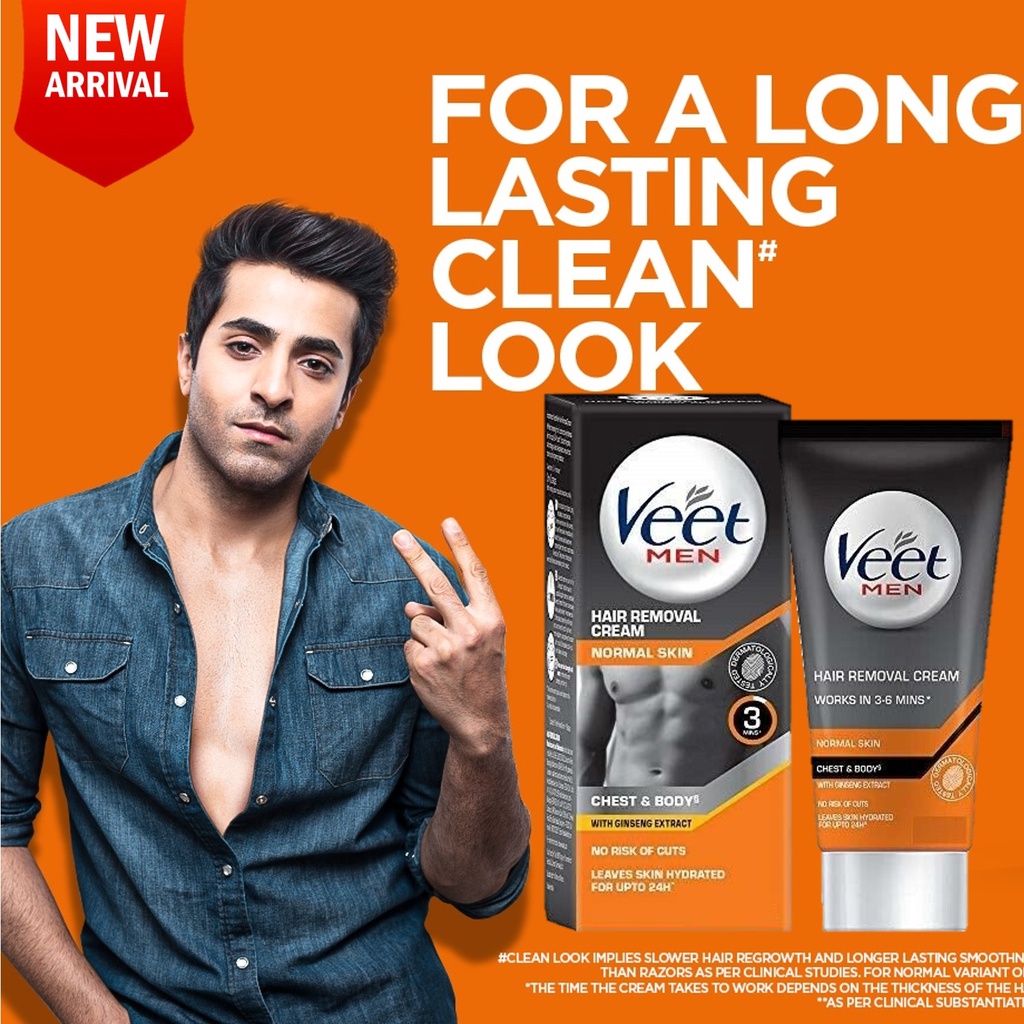 Veet Hair Removal Cream for Men Normal Skin 25g Men's Body Formulated And Shopee Philippines