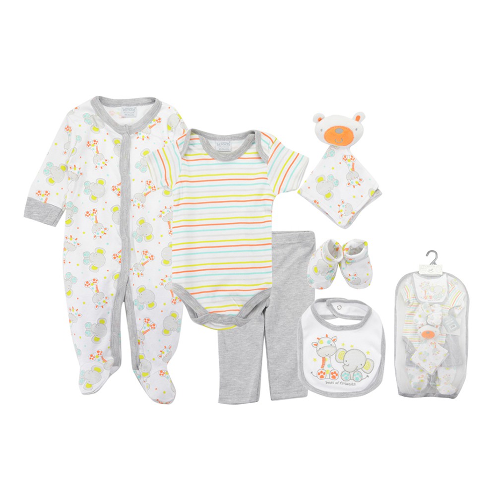 Baby Dress for Kids 7 Piece Gift Set with Mesh and Paper Bag for Boy ...