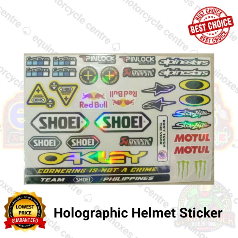 Helmet Visor Sticker Holographic SHOEI Brand Shopee Philippines