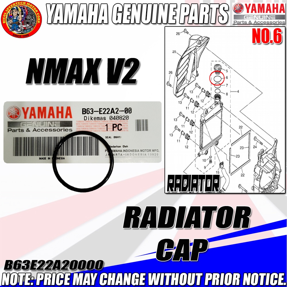 NMAX RADIATOR CAP O-RING (YGP) (GENUINE: B63-E22A2-00) | Shopee Philippines