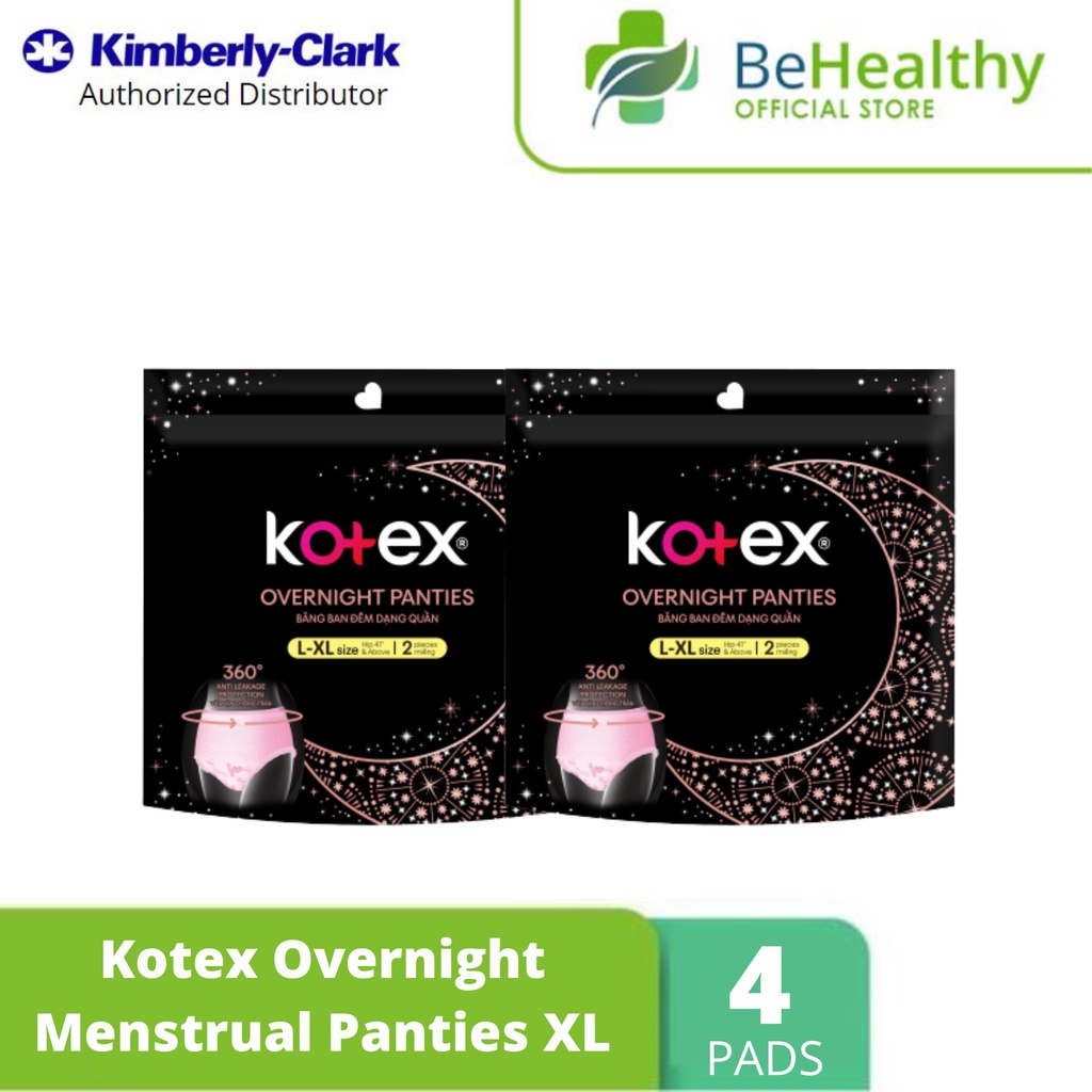 Kotex Overnight Menstrual Panties Xl 2 Pads X 2 Packs Shopee