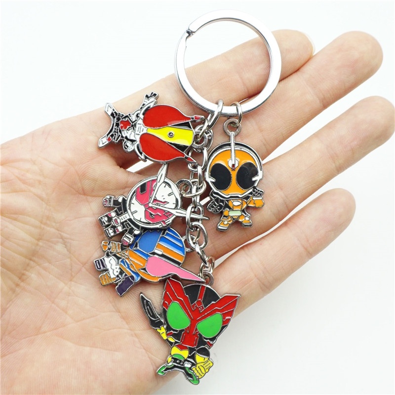 Masked Kamen Keychain Rider Keyring 5 In 1 Set Alloy Metal Pendant ...