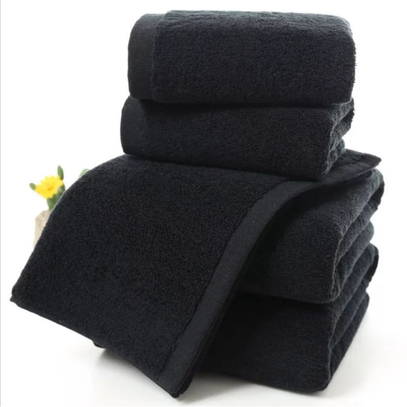 Cotton Black Bath Towel (70*140cm) Absorbent Bath Towel Shopee Philippines