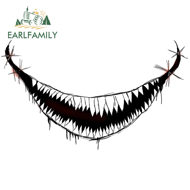 EARLFAMILY 13cm Scary Devil Tooth Helmet Car Stickers RV JDM Motorcycle ...