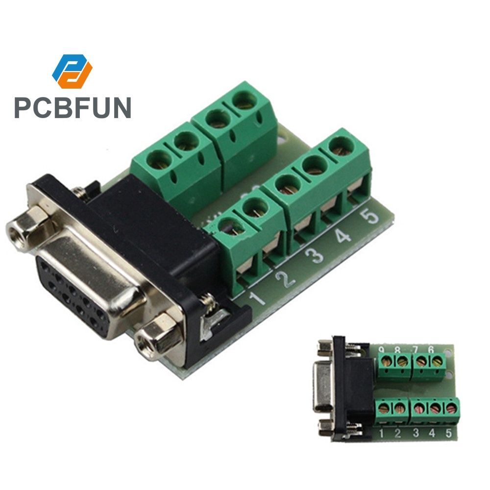 Pcbfun Rs232 Serial To Terminal Db9 Connector Female Adapter Signals ...