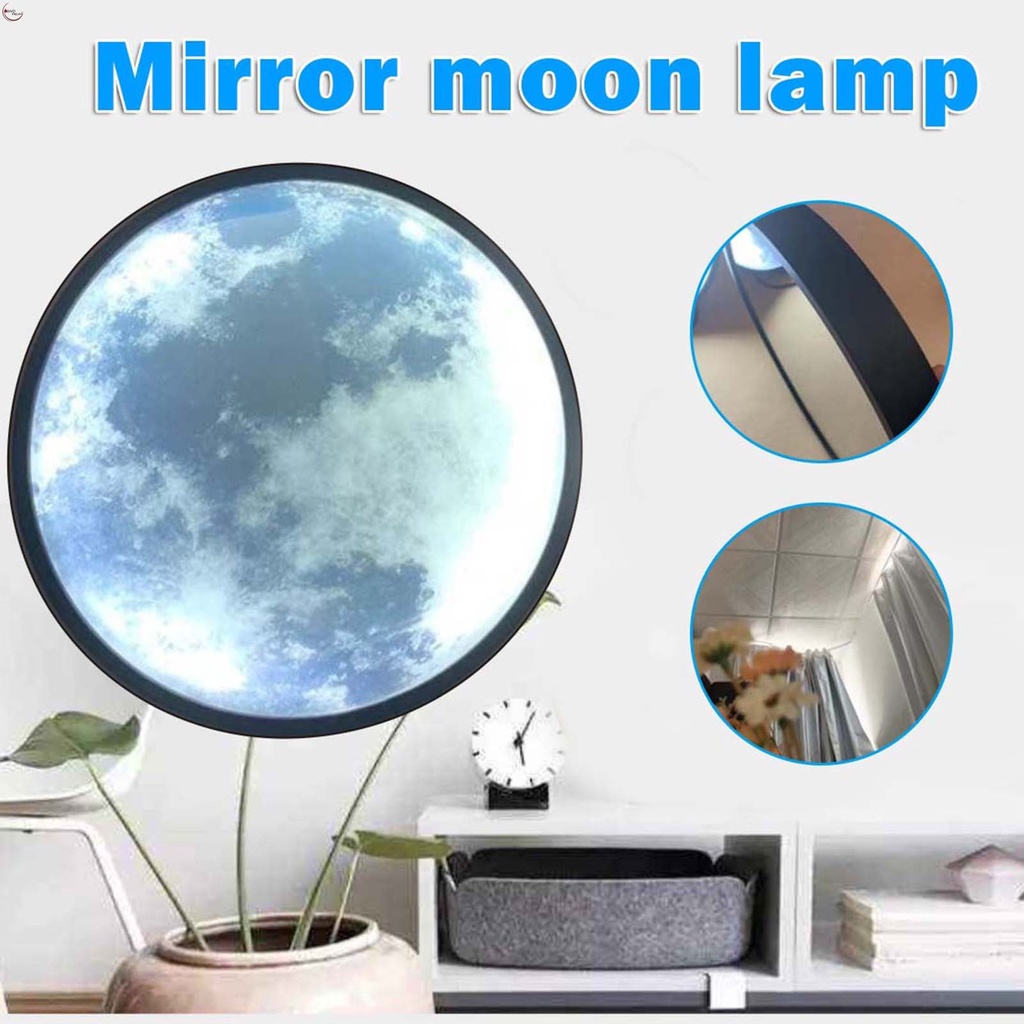 25CM USB Powered Moon Lamp Multifunctional Makeup Mirror with White LED Light Art Table Light Orname