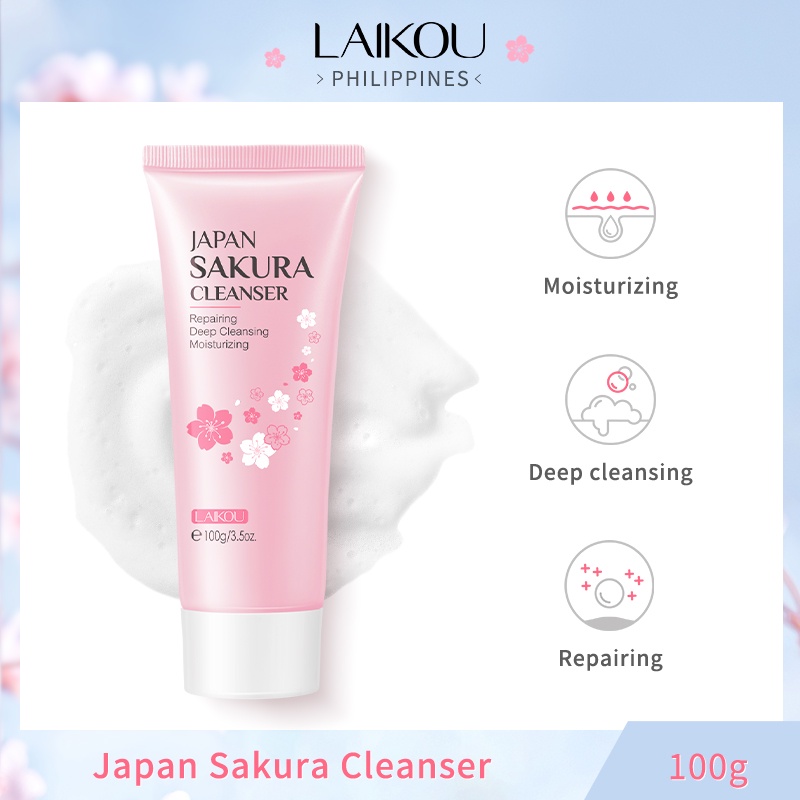LAIKOU Japan Sakura Facial Cleanser Oil Control Cleansing Face Wash