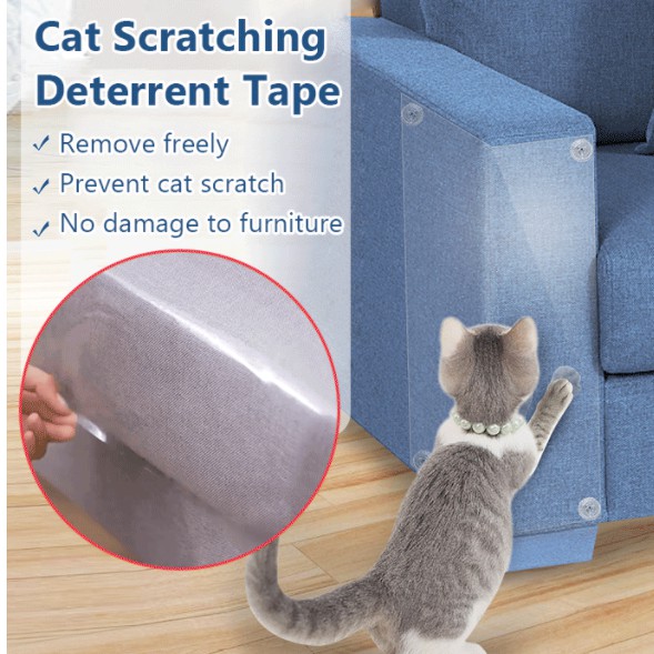 (10PCS) Cat Scratching Deterrent Tape Pet Cat Couch AntiScratching