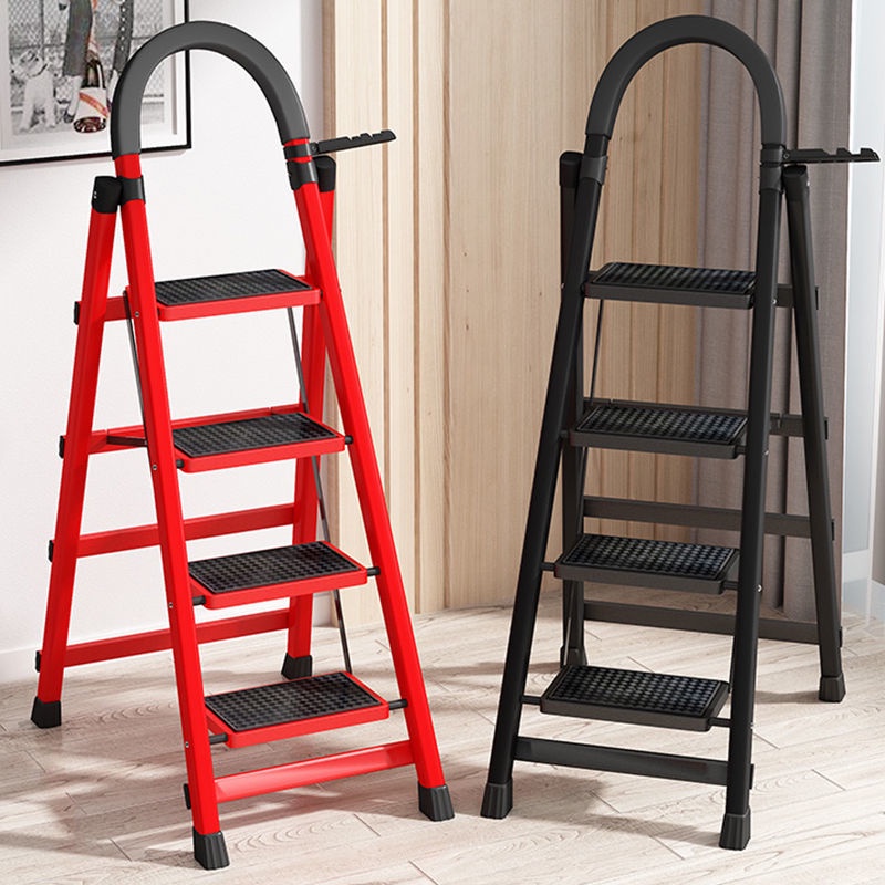 home life【Stable】Ladder Folding Ladder Carbon Steel Herringbone Ladder ...