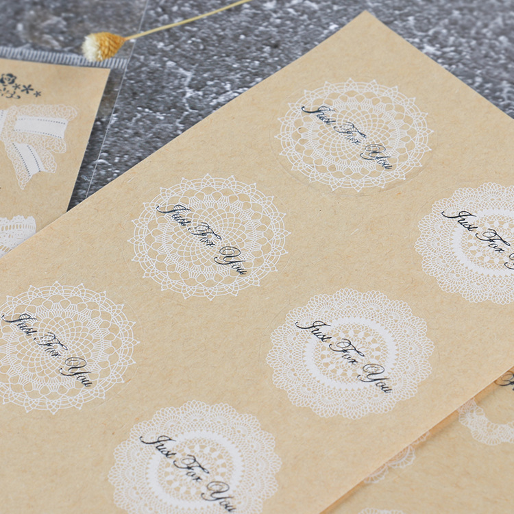 Transparent bronzing lace sealing sticker Love lace bow stickers ...