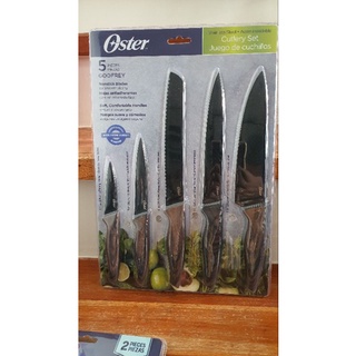 Oster Godfrey 5-Piece Black Blade Stainless Steel Knife Set