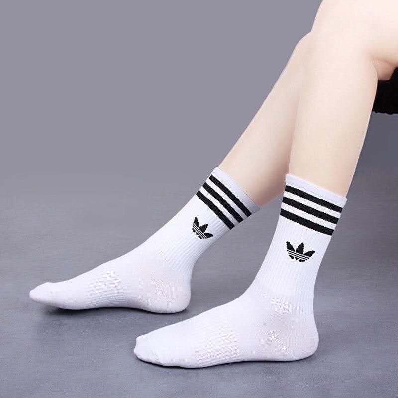 Adidas socks fashion korean socks women and men iconic socks | Shopee ...