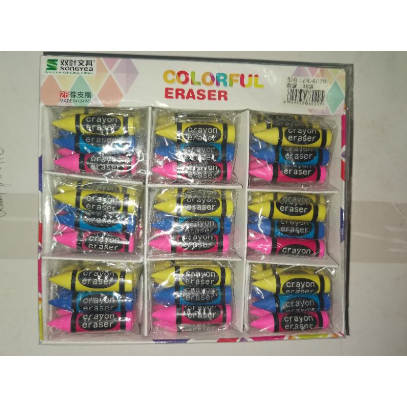 3Color Crayon Eraser | Shopee Philippines