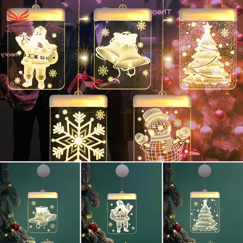 Hanging Christmas Light Adhesive 3D Visual Effect Acrylic LED Ornament