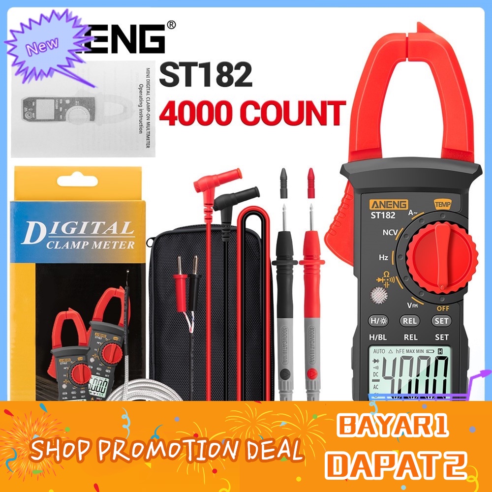 ANENG ST182 Digital Clamp Meter AC Current Multimeter DC/AC Voltage