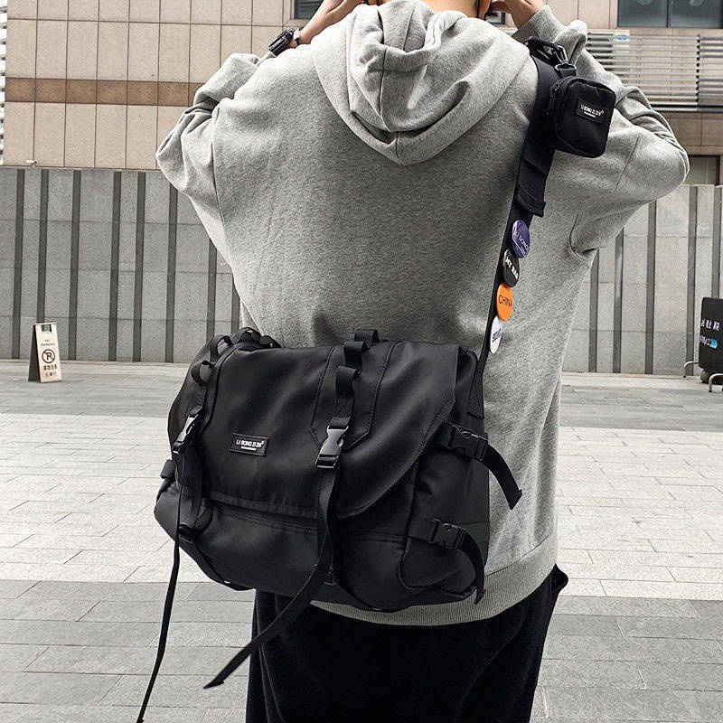 Men's Japanese Crossbody Bag Trendy Tooling Mechanical Style Postman