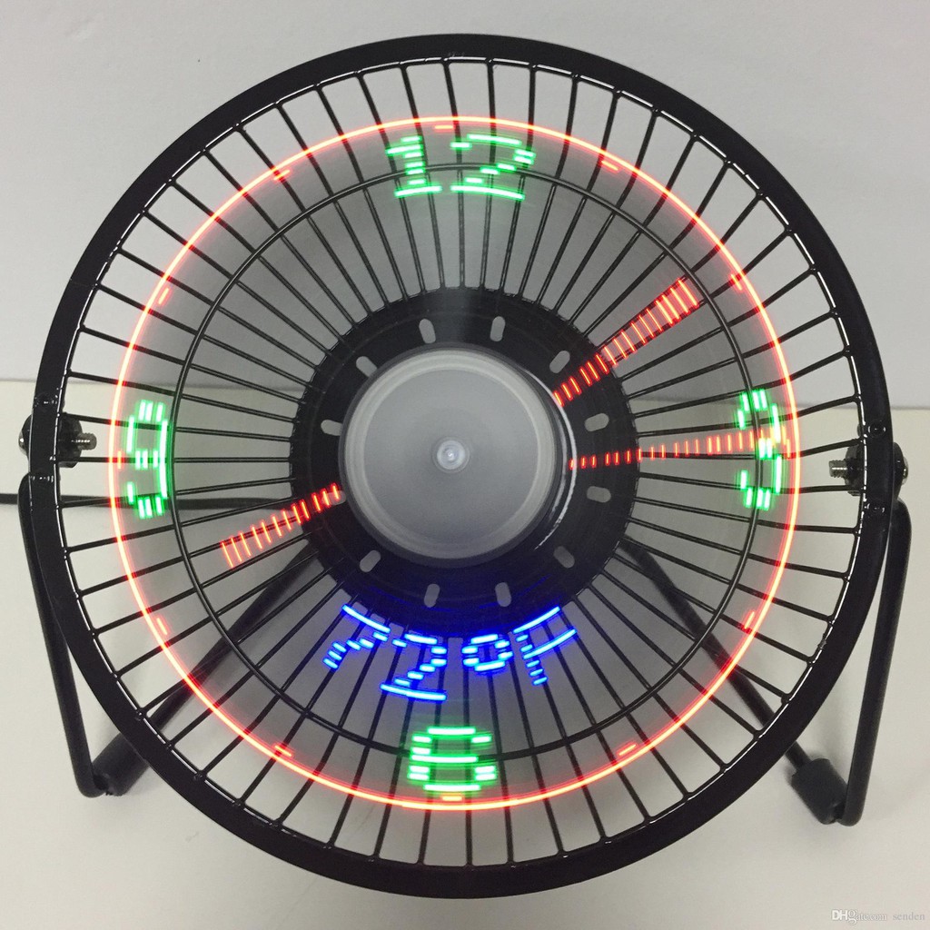 Mini USB Table Desk Cooling Fan LED Clock FAN and Real Time Display ...