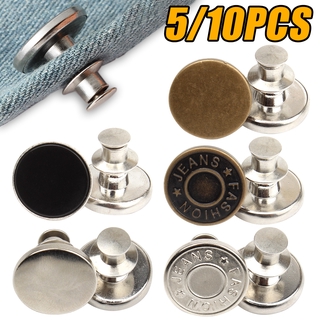 10Pcs Replacement Jeans Buttons No-Sewing Metal Button Repair Kit
