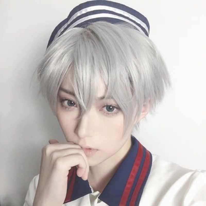 Grey hair wig costume best sale