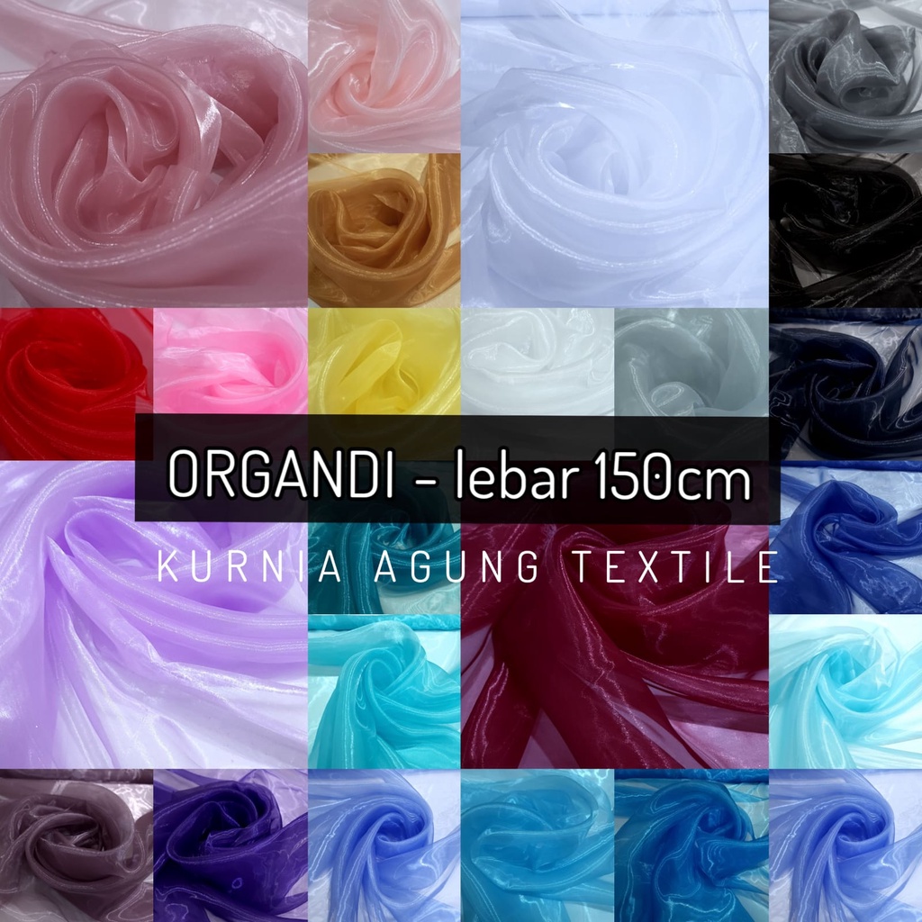 Premium Silk Plain Glass Organdi Fabric by the Meter and 0.5 Meters ...