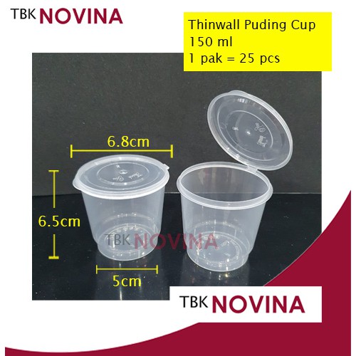 [25PCS] Cup 150ml Plastic Jam Holder jelly Ice Cream Pudding Cup