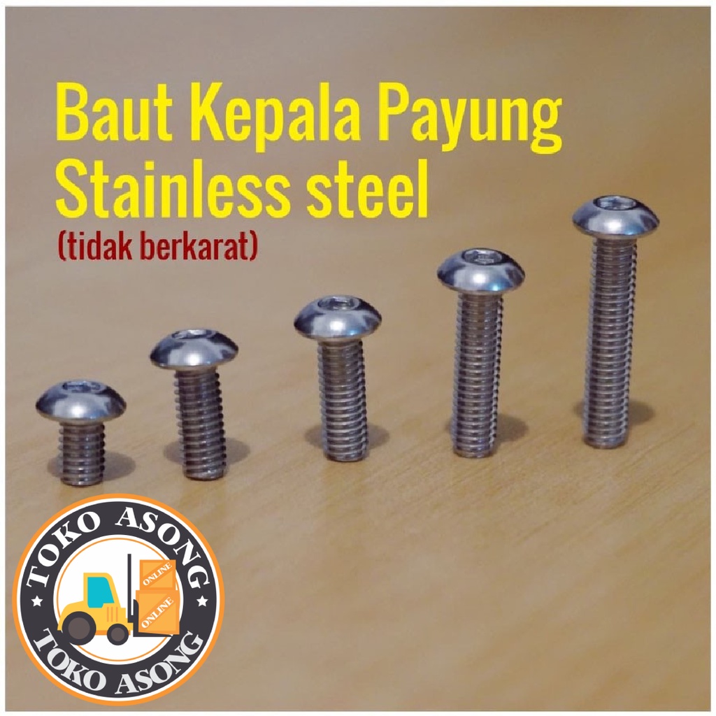 Button bolt L M3X10 Umbrella Head sus304 stainless bolt 3x10 Shopee