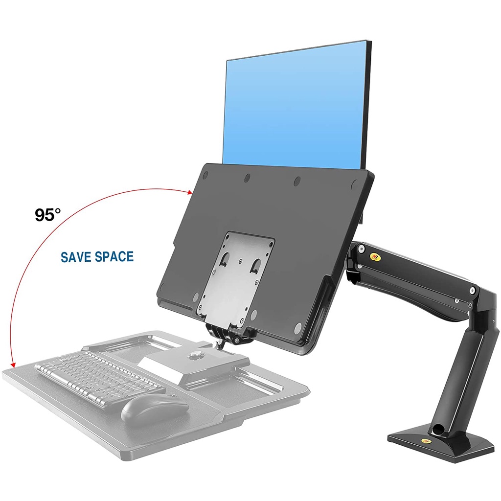 North Bayou NB40 Sit & Stand Workstation Converter w/ VESA Mount (22 ...
