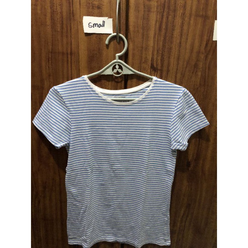 Tshirt For Teens (Girls) Pre-loved blue stripes | Shopee Philippines