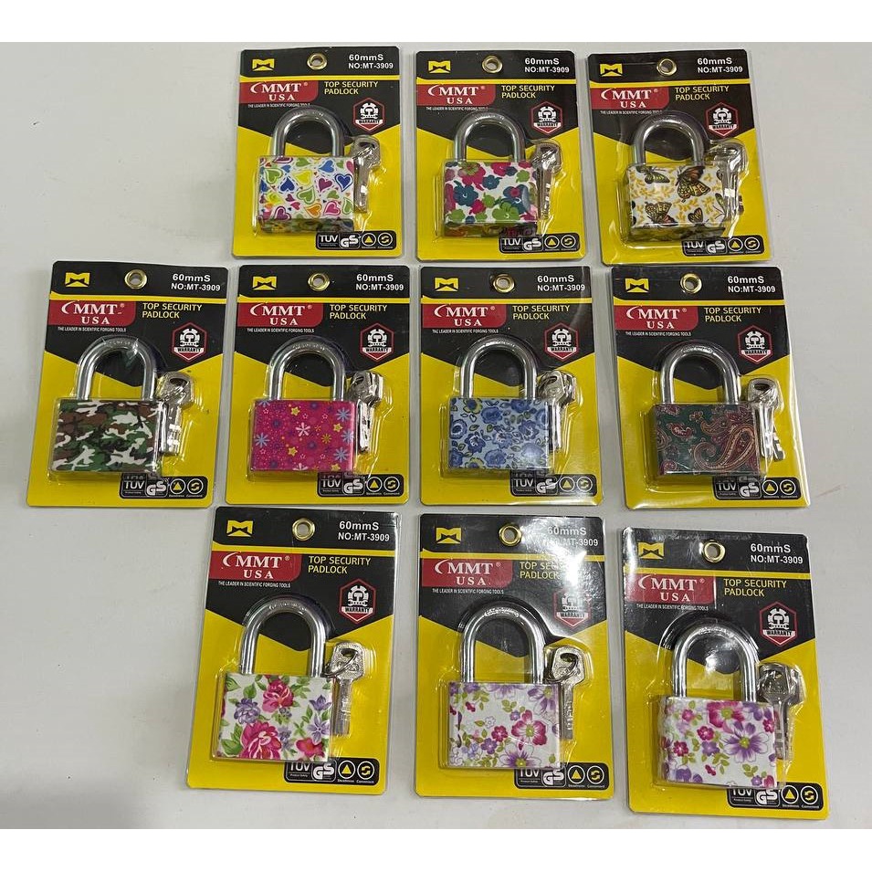 60MM Assorted Cute Design Top Security Padlock | Heavy Duty | MMT Brand ...