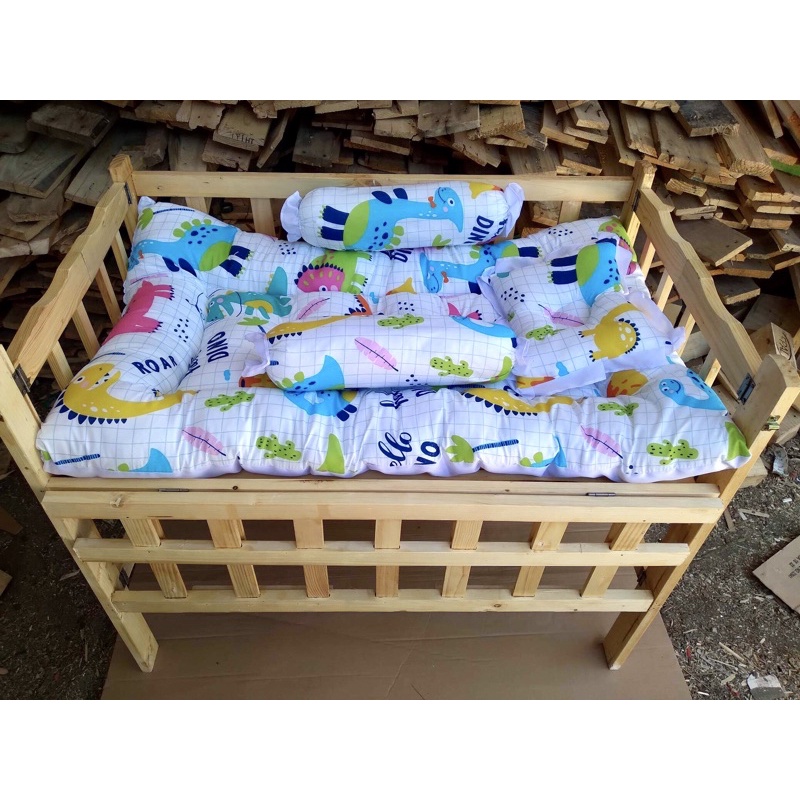 Wooden Crib Set (Adjustable 22x36) | Shopee Philippines