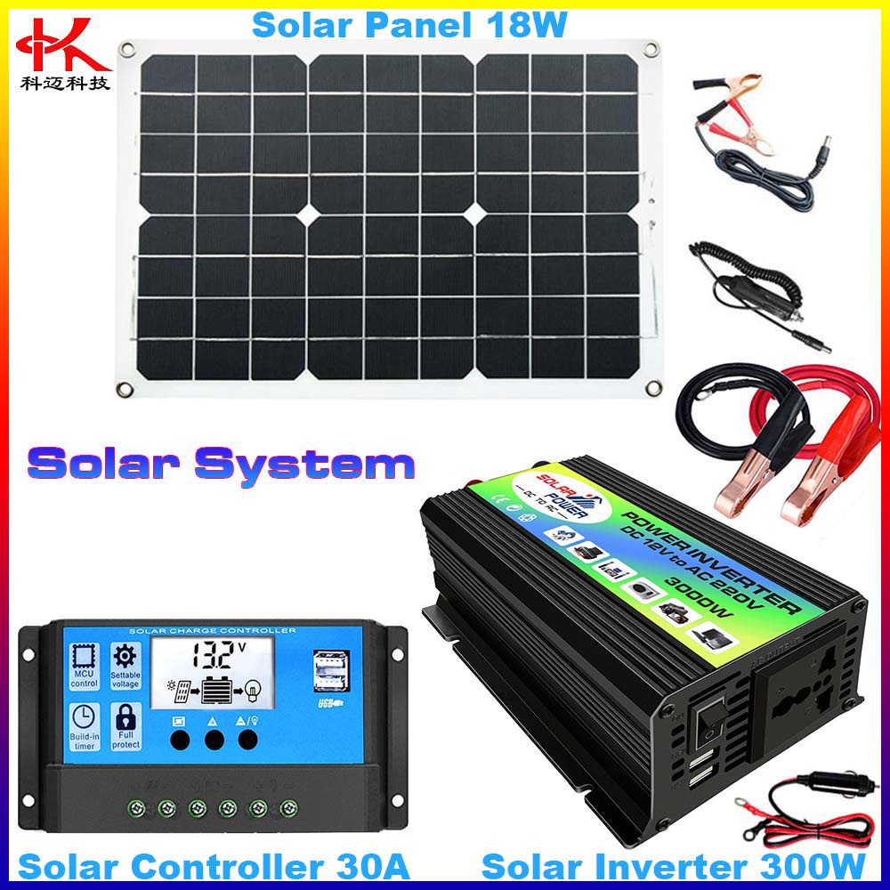 Solar Panel Set For Home With Batteri Inverter Solar Power Inverter 12V ...