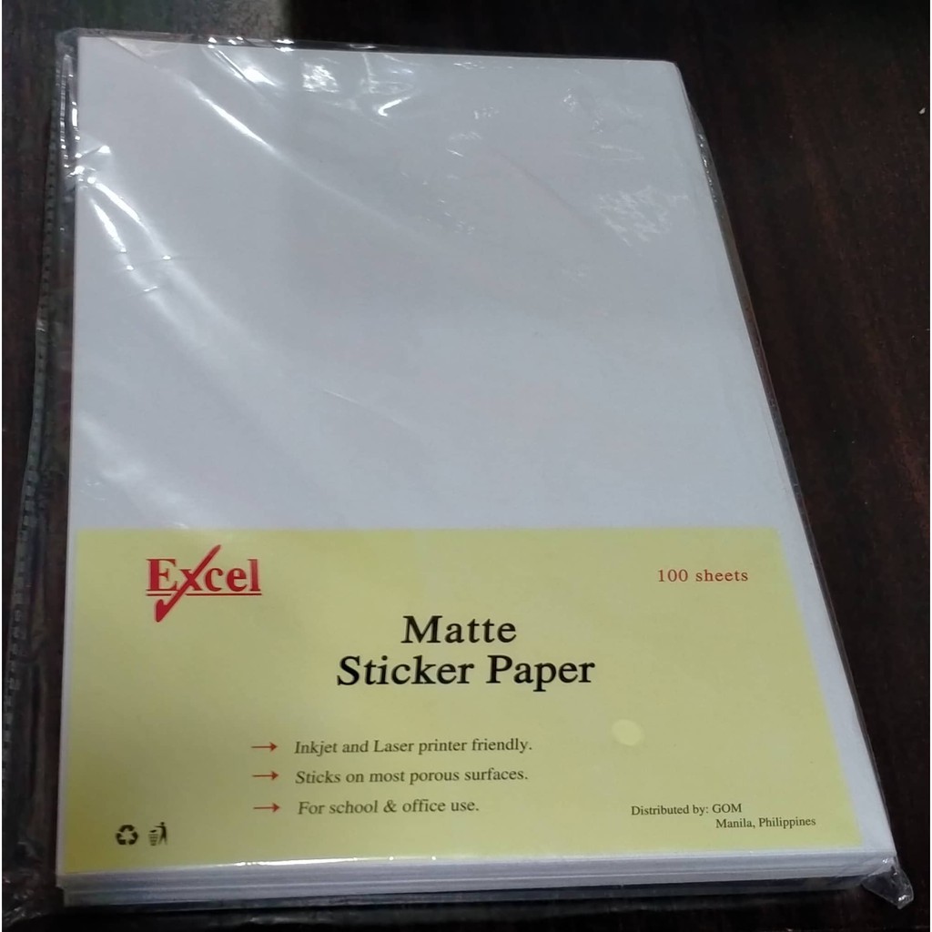 Excel Matte Glossy Sticker Paper A4 100 Sheets Shopee Philippines