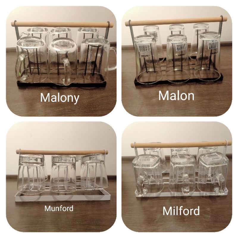 Appetite glass set and glass rack (Informa) | Shopee Philippines