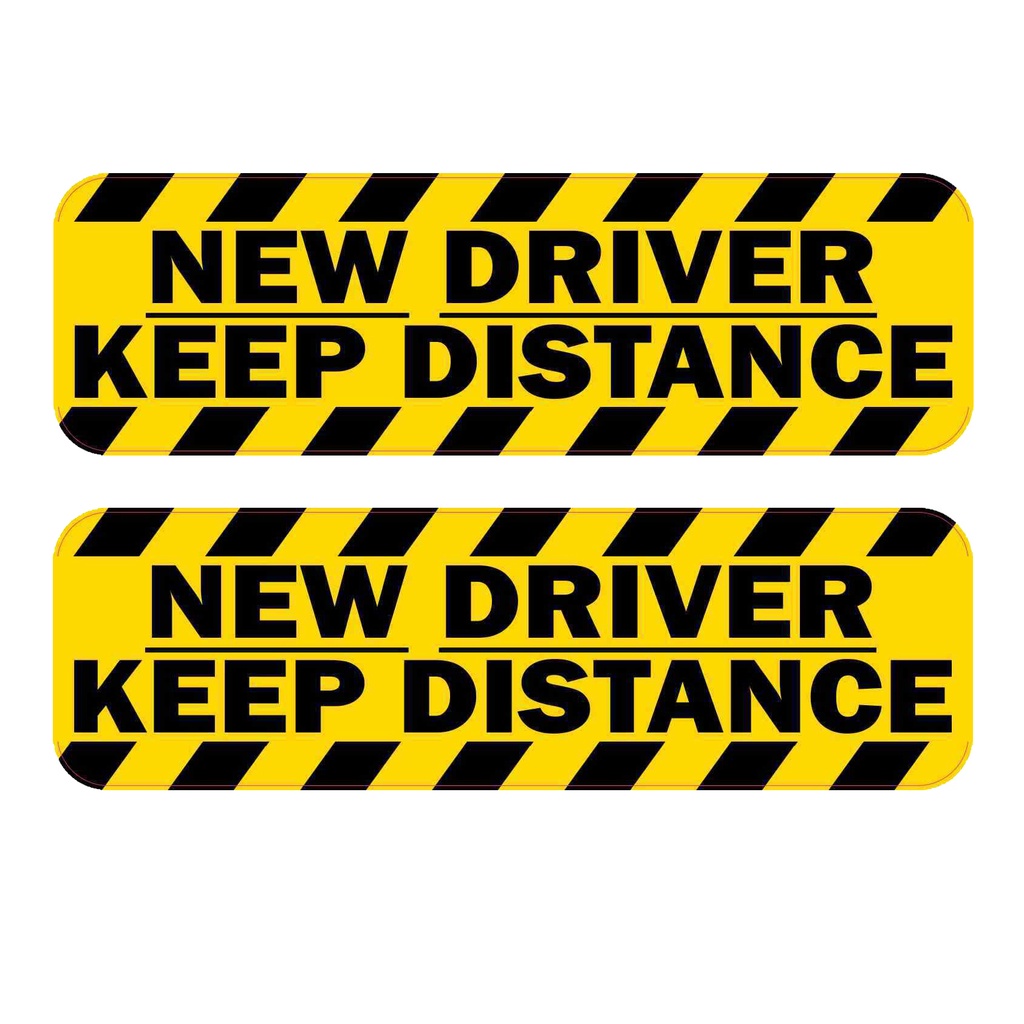 10x3in Warning Sticker New Driver Keep Distance Window Bumper Sticker Car Truck Vehicle Vinyl 