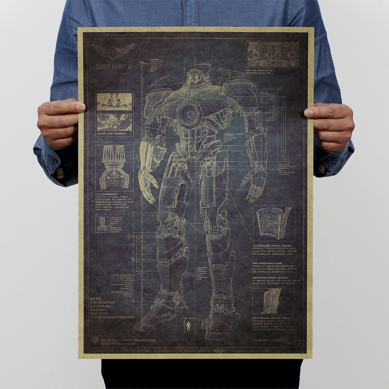 Pacific Rim Collection/Robot Design Drawing/Kraft Paper Poster 51x35 ...