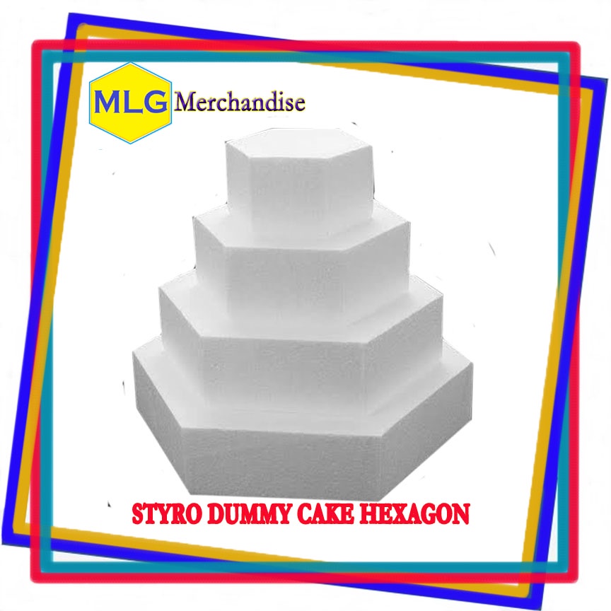 MLG Dummy Cake (Styrofoam Hexagon) Height 6 inches and sizes 612