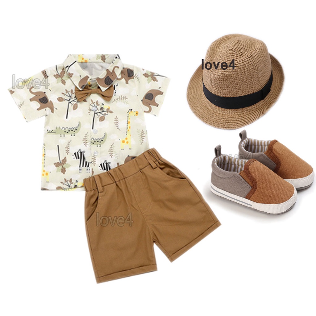 1 Year Old Birthday Outfit Jungle Safari Costume Baby Boy Animal Print