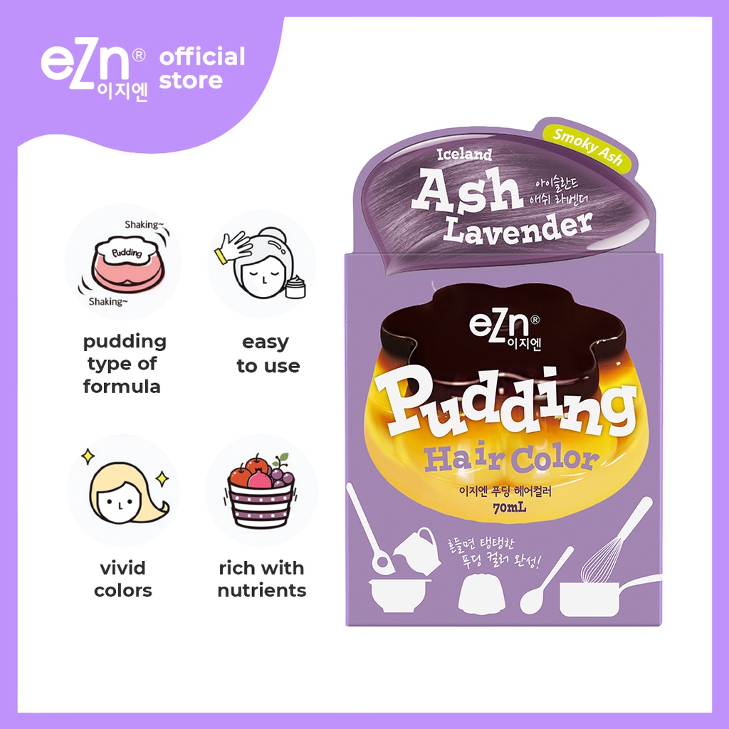 eZn Pudding Hair Color Iceland Ash Lavender (70 ml) - Self Hair Dye DIY ...