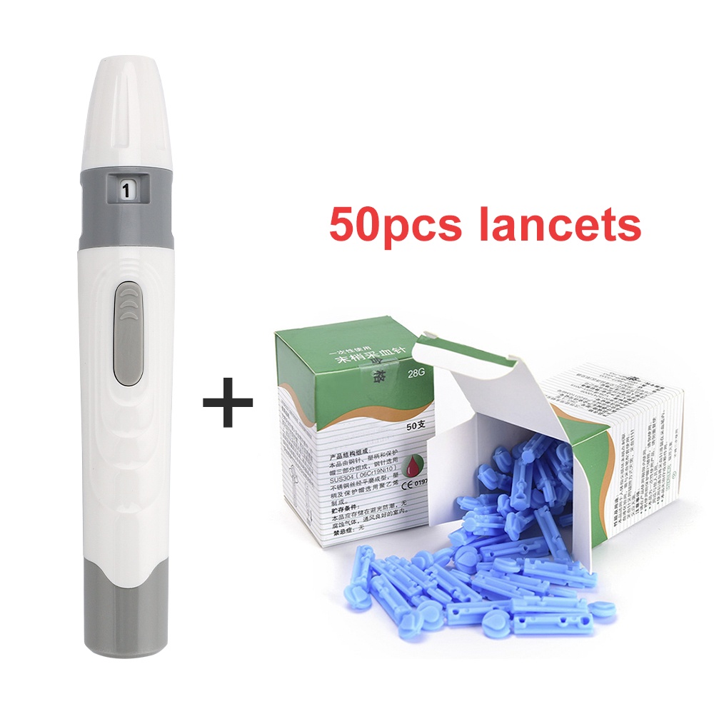 Lancet pen and 50pcs 28G Sterile blood collection Lancets 28 Gauge