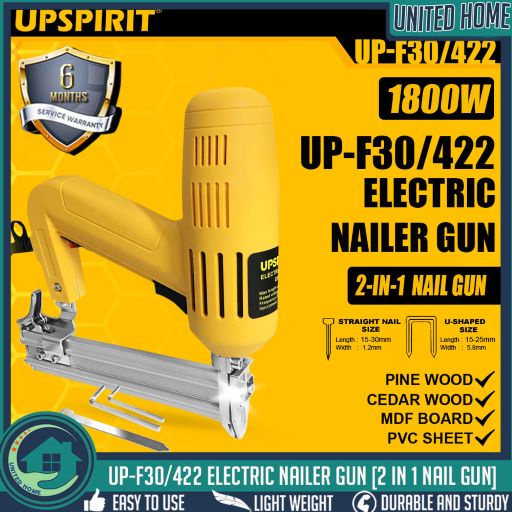 UPSPIRIT(6Months Warranty)1800W Electric Nail Gun Woodworking Straight/UShaped Nail Gun