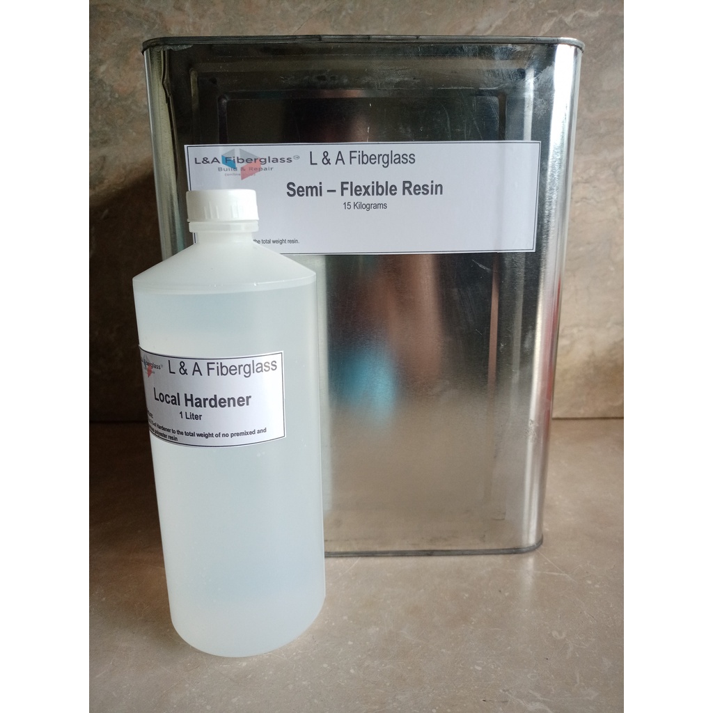 FIBERGLASS RAW MATERIALS 15LITERS OF RESIN WITH 1LITER OF HARDENER