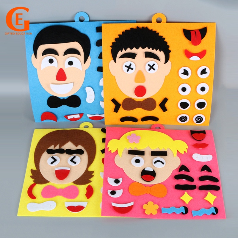 Parents Kid Facial Expression Puzzle Jigsaw Montessori Children