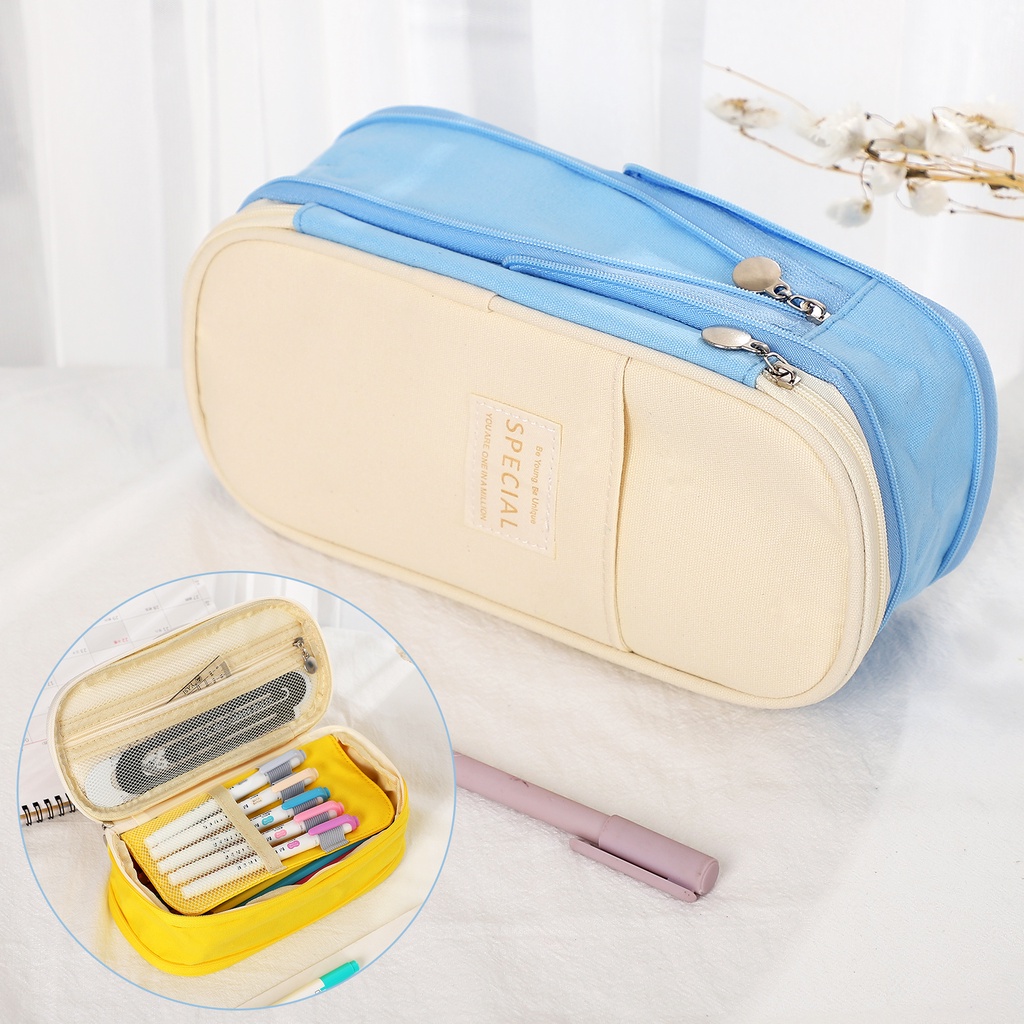 JIANWU Simple Macaron Color Large Capacity Zipper Pencil Case ...