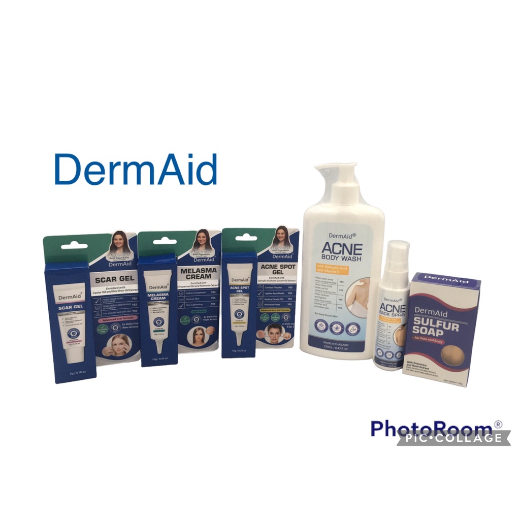 DermAid Acne Back Spray / Body Wash / Sulfur Soap / Scar Gel / Acne