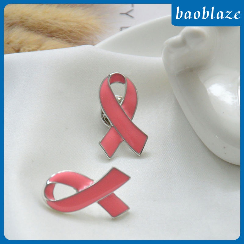 [BAOBLAZE] Metal Breast Cancer Pink Ribbon Charity Brooch Pin Breast ...