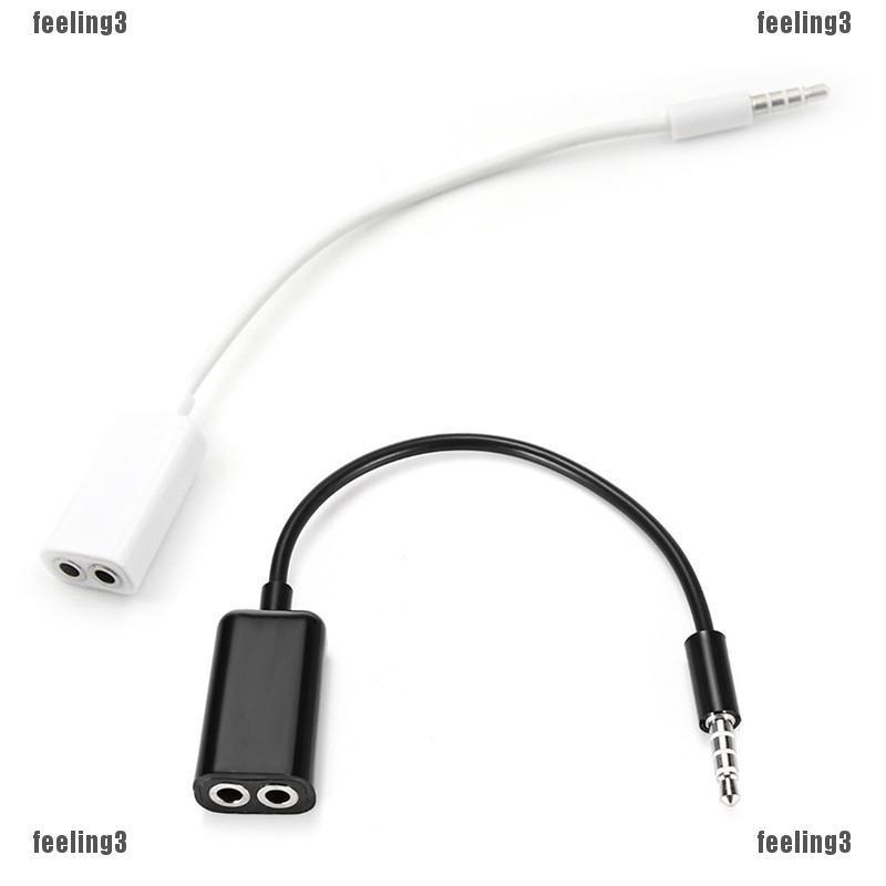 3.5mm Jack Audio Headset Earphone Mic Y Splitter Cable Adapter For Tabs Laptop