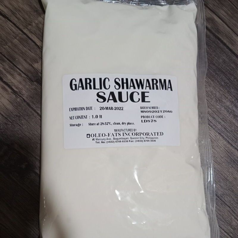 Shawarma Garlic Sauce 1L Shopee Philippines