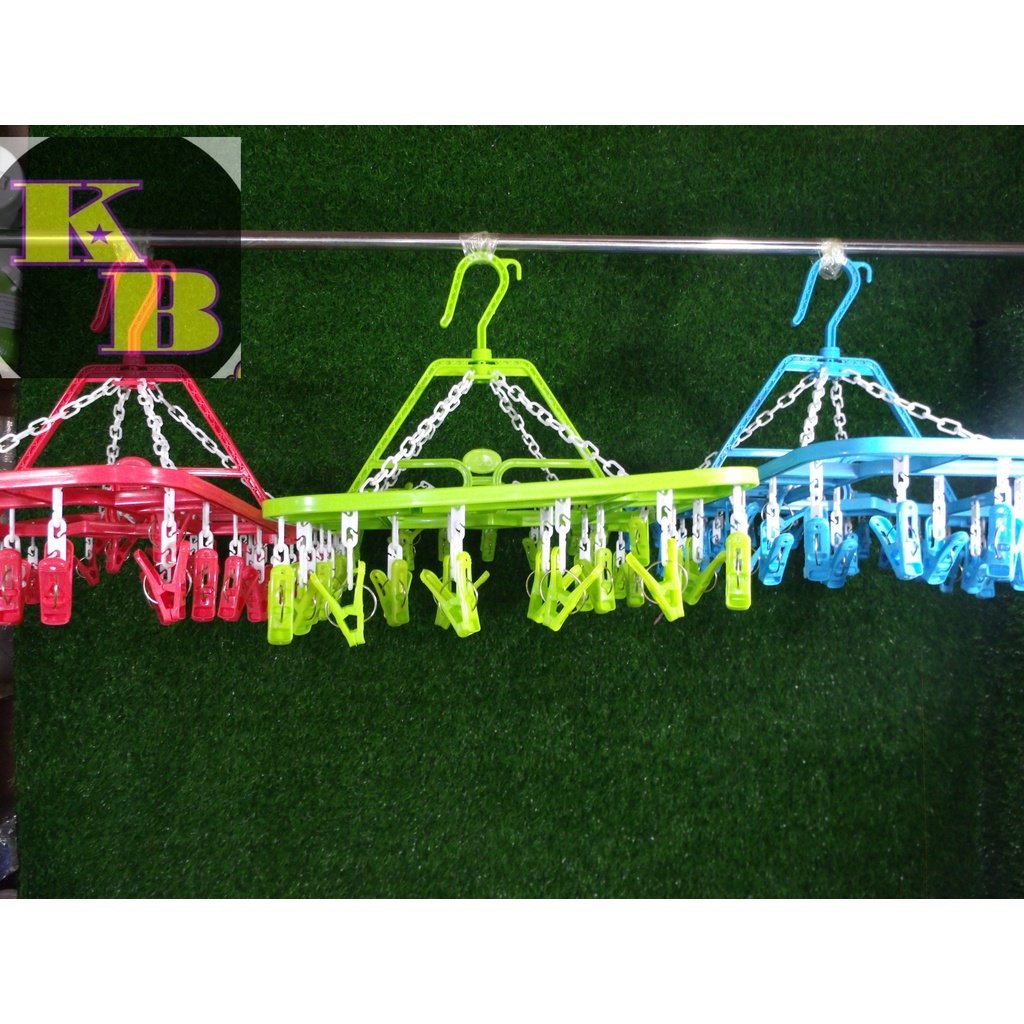 Authentic 586 Uniplus Folding Hanger with 40 clips(Strong Durable