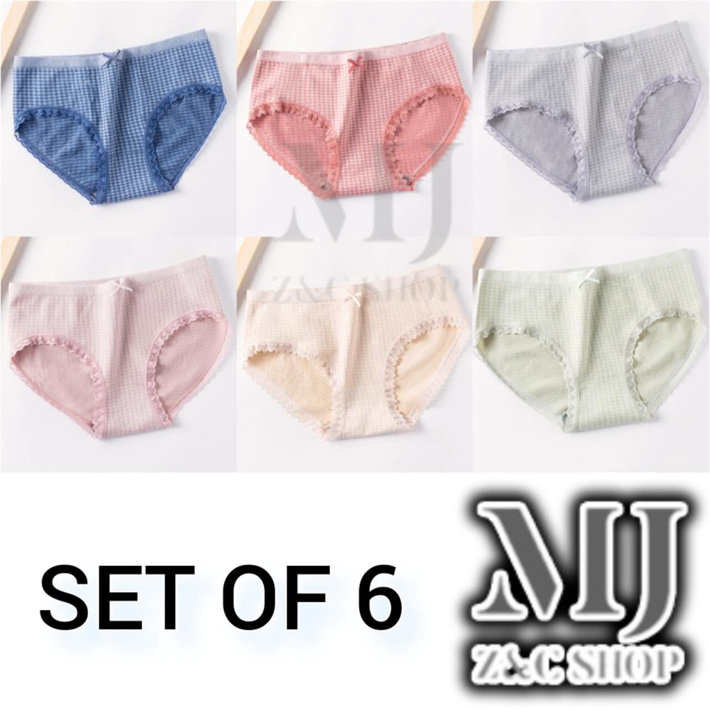 Set Of 6 Ladies Seamless Underwear For Women Japanese Cotton Panty Graphene Antibacterial 3283